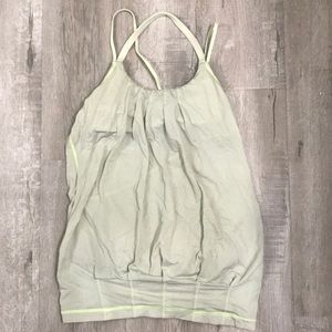 Light Green Halter Tank w/ Built-In Sports Bra